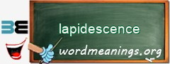 WordMeaning blackboard for lapidescence